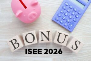 salvadanaio, calcolatrice e scritta bonus isee 2026