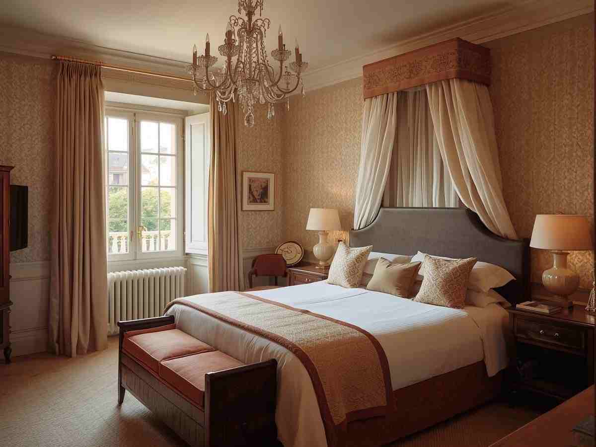 una camera da letto elegante e chic